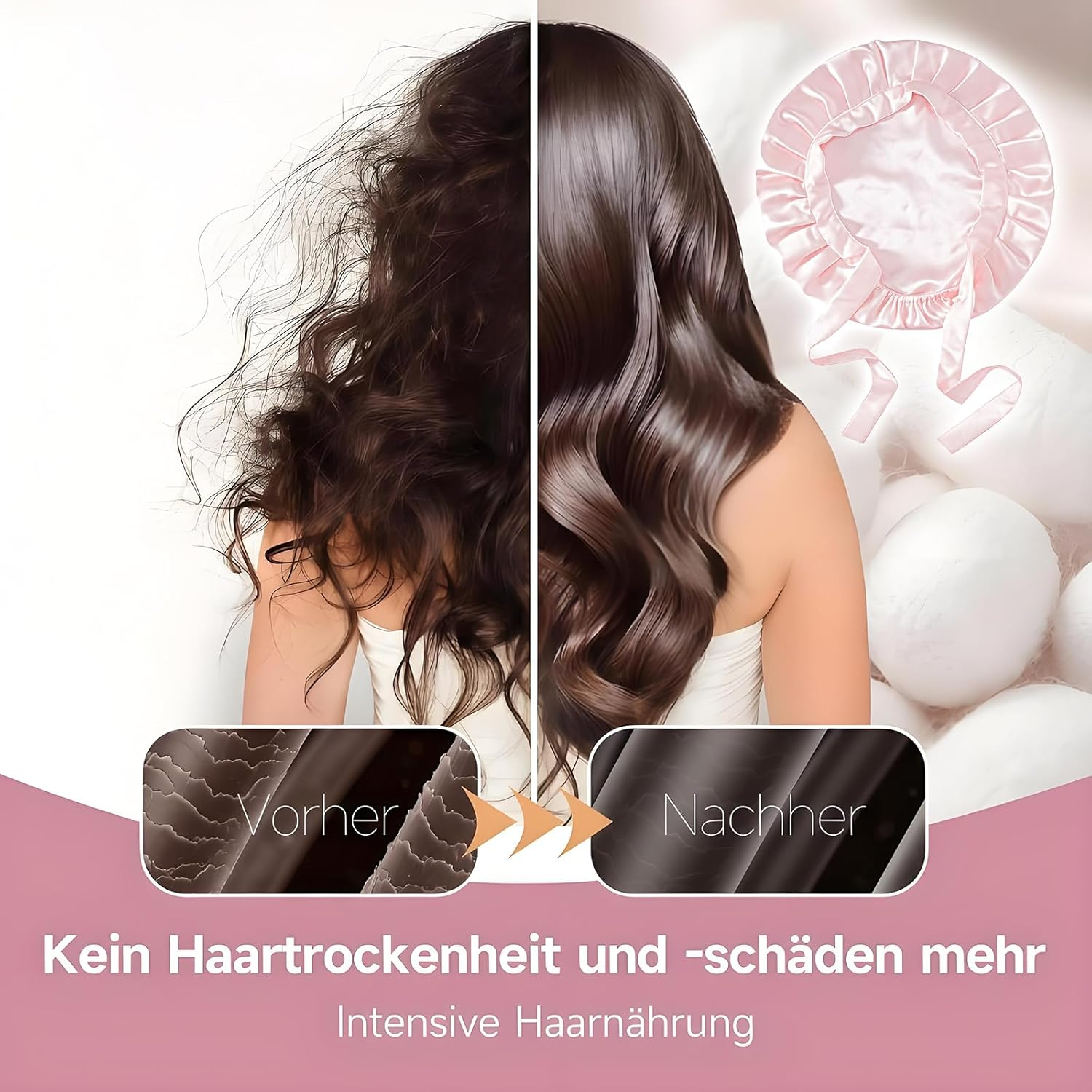 REDKNOT Silk Hood for Sleeping, Double Layer Satin Sleep Cap, Adjustable Hair Cap, Night Hat for Long and Curly Hair, Women, Girls, Suitable for Thanksgiving