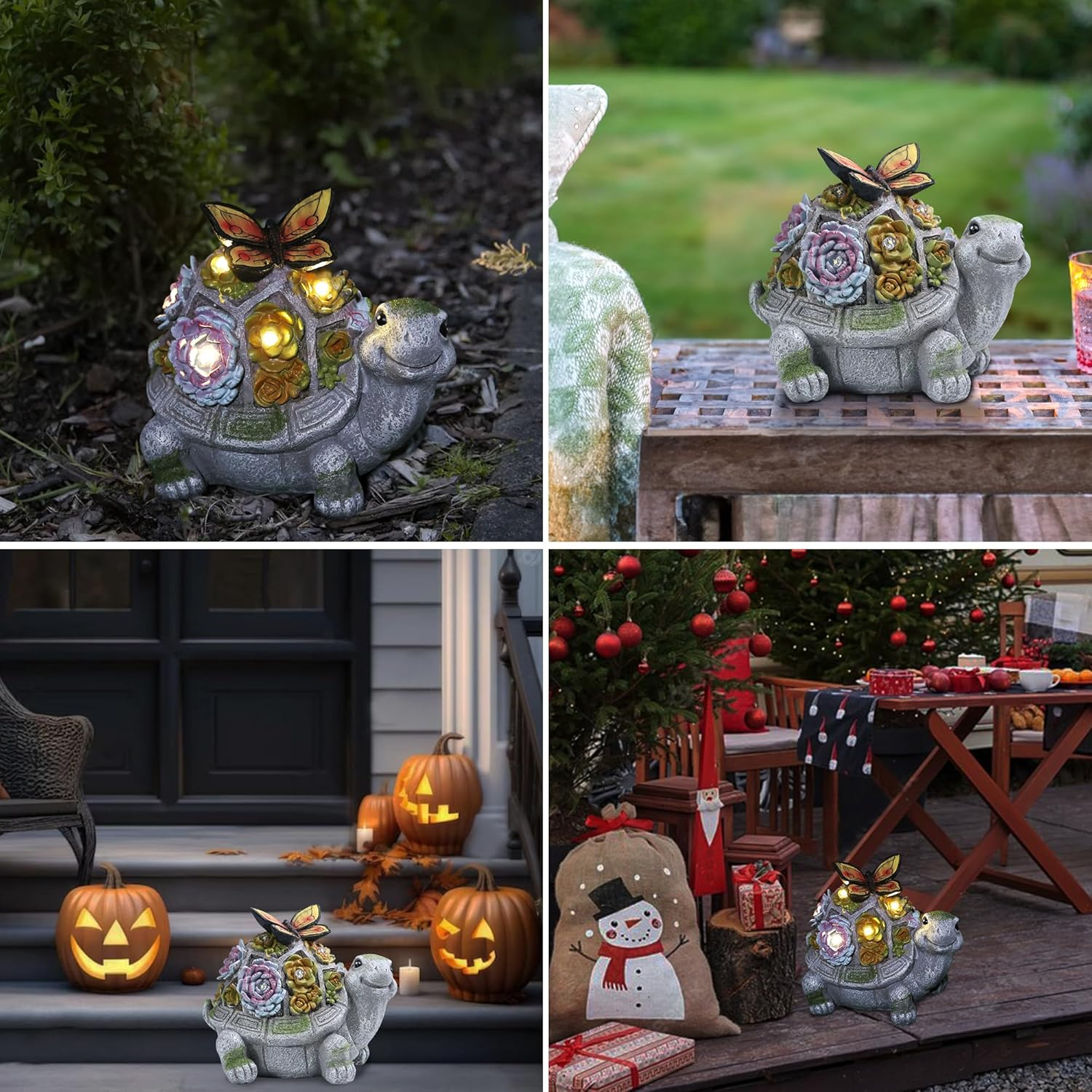 Attivolife Turtle Solar Garden Outdoor Statues with Succulent 7 LED Light, Patio Lawn Balcon Yard Ornament Art Decor, Mother Day Housewarming Birthday Presents for Mom Women Grandma image number 3