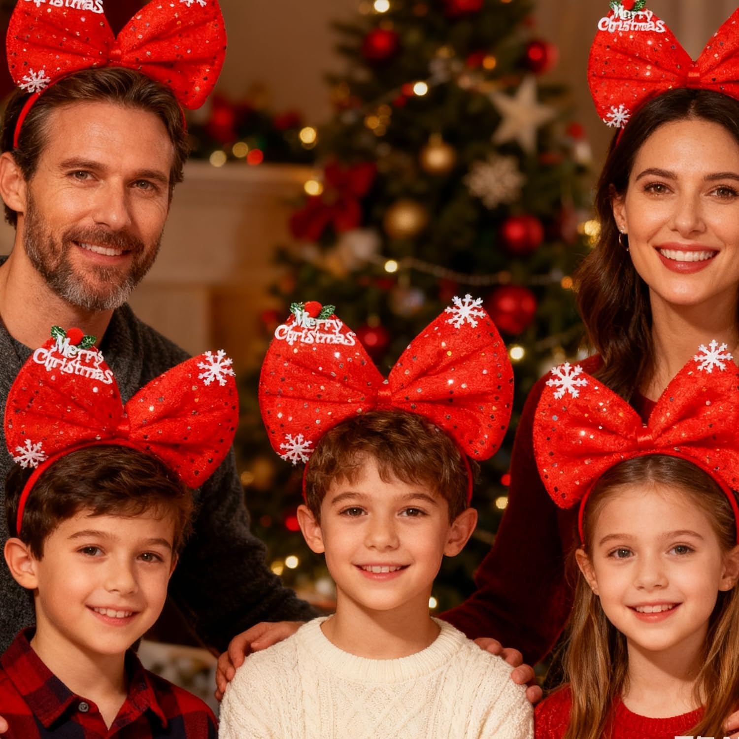 Christmas Headband Christmas Headbands for Adults Hairband Headwear Bow Party Hats Hair Bands for Women Men Head Band for Party Holiday Costume Gift image number 4