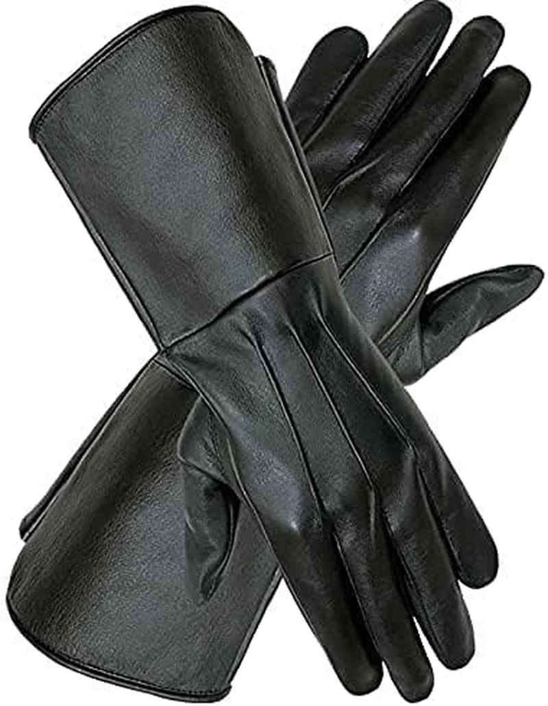 SI MEN'S MEDIEVAL RENAISSANCE COSPLAY SWORDSMAN STEAMPUNK UNLINED LEATHER GLOVES GAUNTLETS image number 3