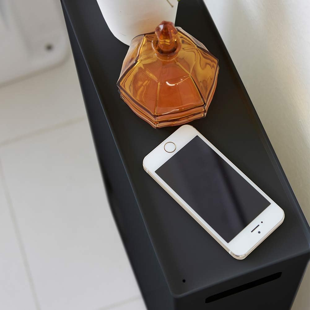 Yamazaki 3456 Toilet Paper Stocker, Black, Approx. W 9.1 X D 4.9 X H 18.9 Inches (23 X 12.5 X 48 Cm), Tower, Toilet Storage, Shelf, Rack image number 4