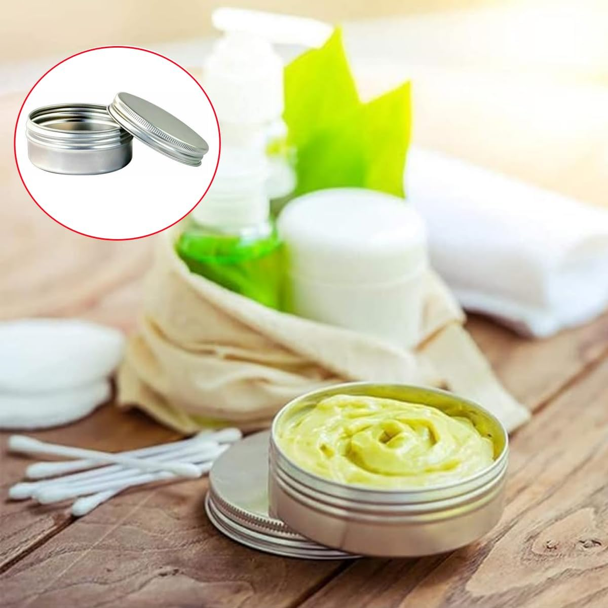 12Pcs 30Ml Aluminum Tin Jars,Round Pot Screw Cap Lids,Silver Cosmetic Sample Jars Storage Containers,Aluminum Tin Jar Refillable Containers round Empty Tins for Lip Balm, Salve, Eye Shadow image number 2