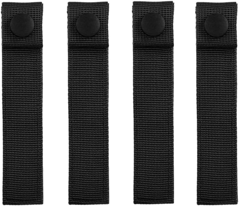 GYWHOOFT 4 Pack Tactical Webbing Straps,Reusable Webbing Straps, Attachment Snap Strap, Nylon Thumb Snap Straps Adapter Straps for Backpack, Panel Connectors Suitable for Men Women(Black) image number 3