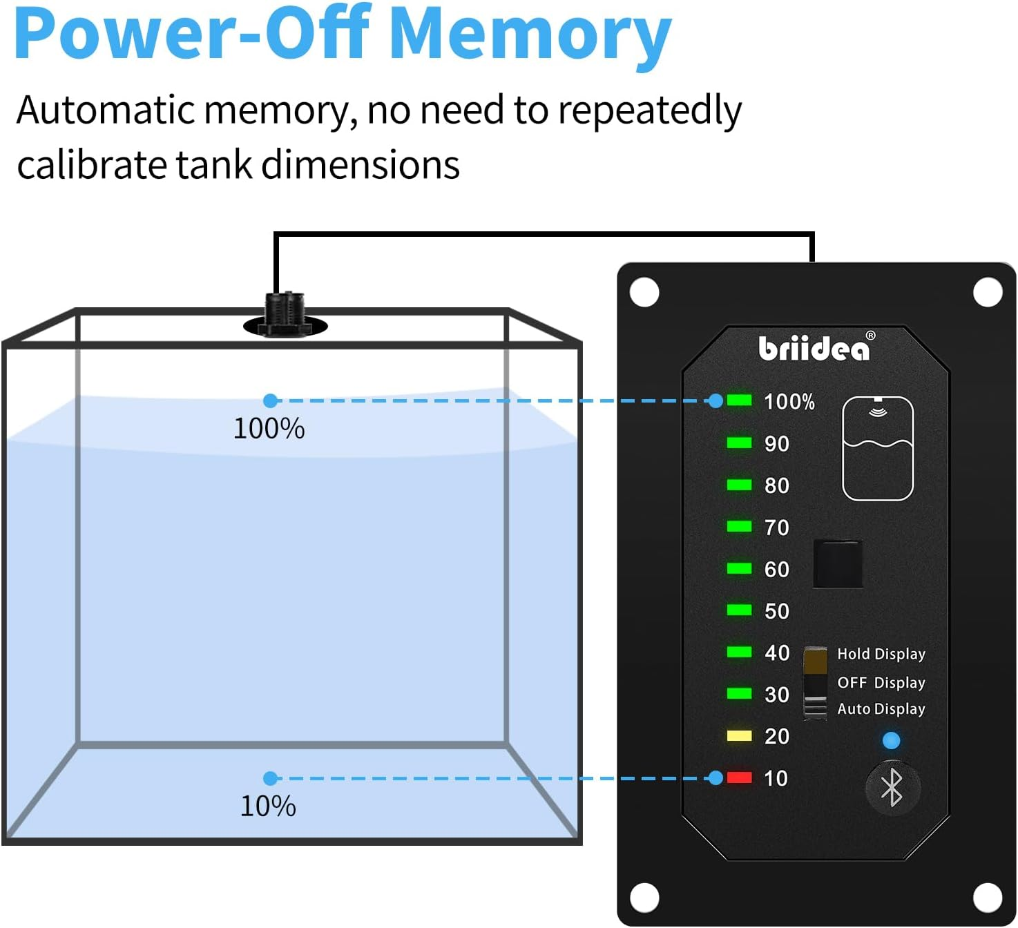 Briidea Bluetooth RV Water Tank Level Sensor Monitor Indicator with App & LED Display, Precise Detection, Auto-Sense Modes, Ensures Water Supply for Rvs, Boats, Caravans image number 1
