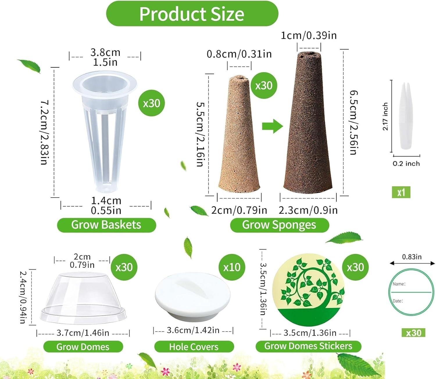 161Pcs Hydroponic Seed Pods Kit - Reusable Plant Grow Sponges for Seed Starter, Root Growth | Compatible with Hydroponic Growing Systems | Garden Accessories & Replacement Sponges (Multicolor) image number 6