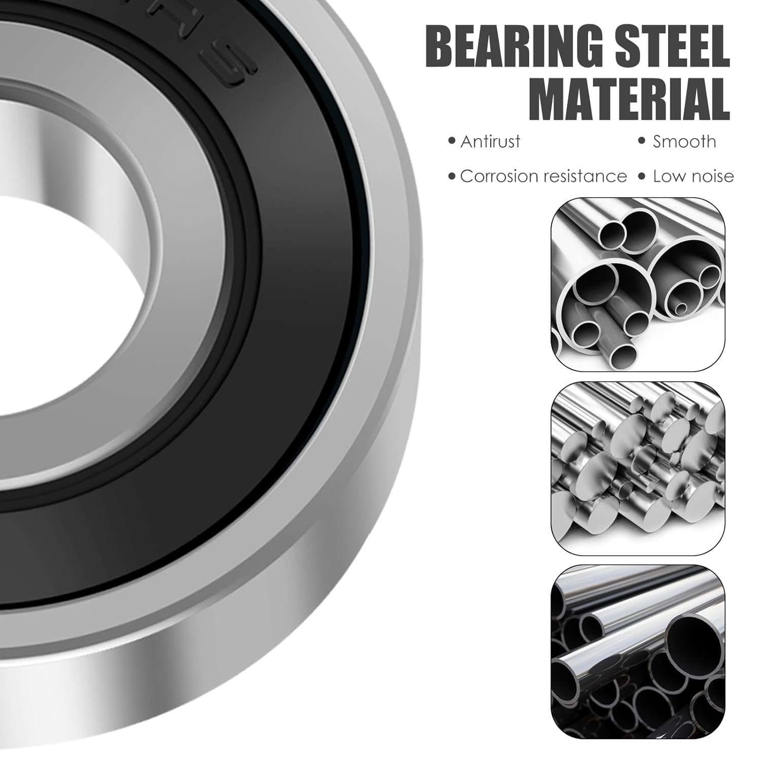 20Pcs Deep Groove Ball Bearing Set 6201-2RS 6202-2RS Bearing Steel Double Rubber Seal Bearing Low Noise Bearings Kit 12&times;32&times;10Mm 15&times;35&times;11Mm for Household Appliances Gears(6202-2Rs,Silver Black) image number 2