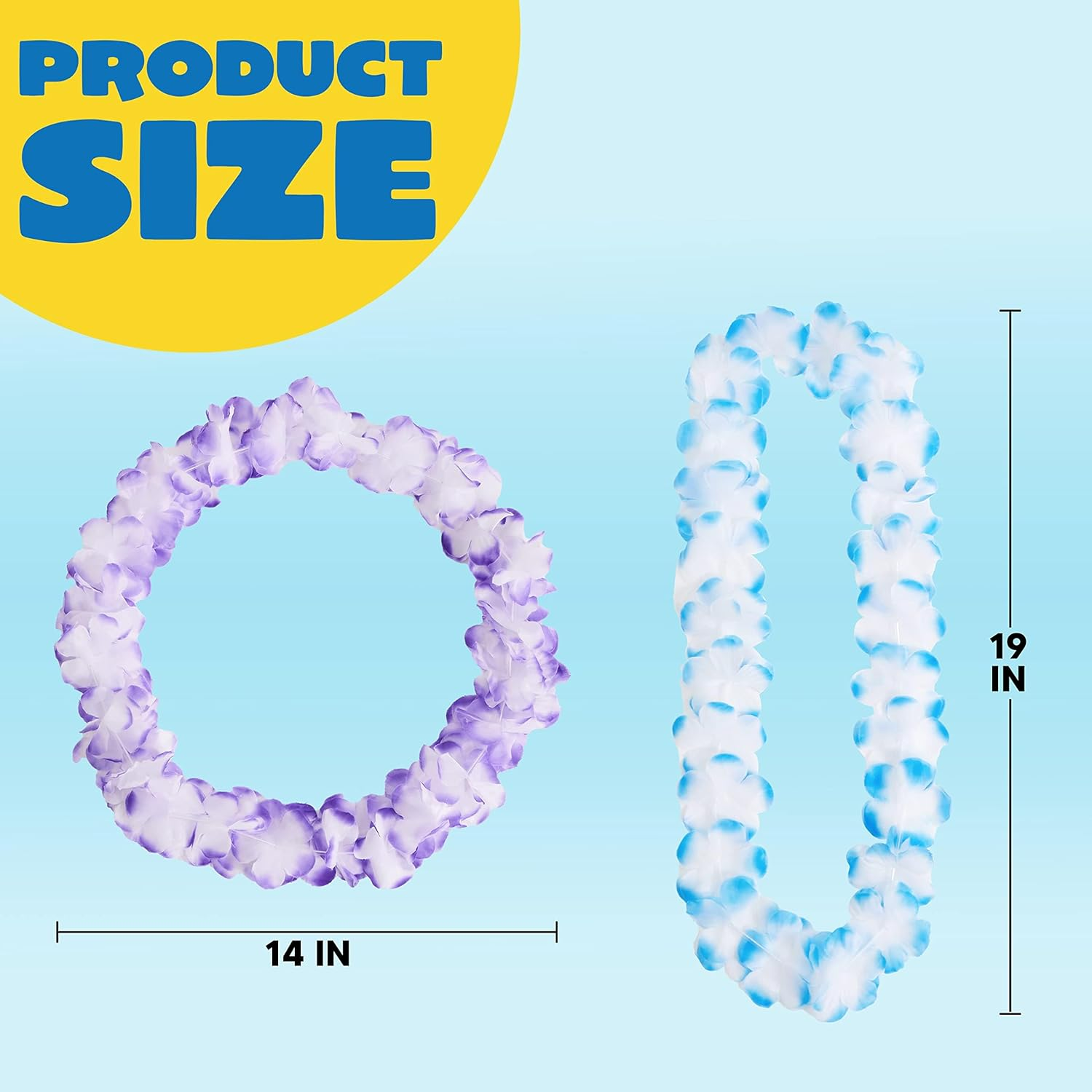 Joyin Toy 36 Counts Hawaiian Leis Bulk, Tropical Flower Lei Hawaiian Lei Beach Hawaii Luau Party Favors Decoration Birthday Party Supplies(3 Dozen) image number 3