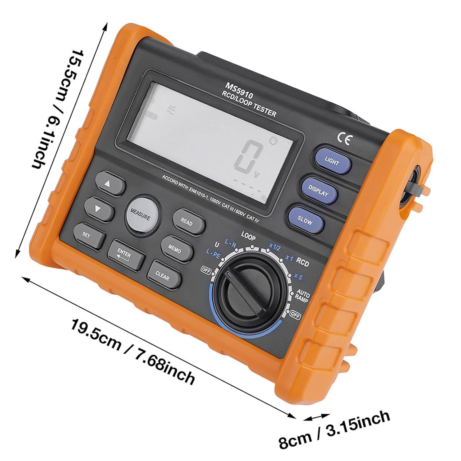 PEAKMETER MS5910 Digital Impedance Meter RCD Loop Tester Multimeter