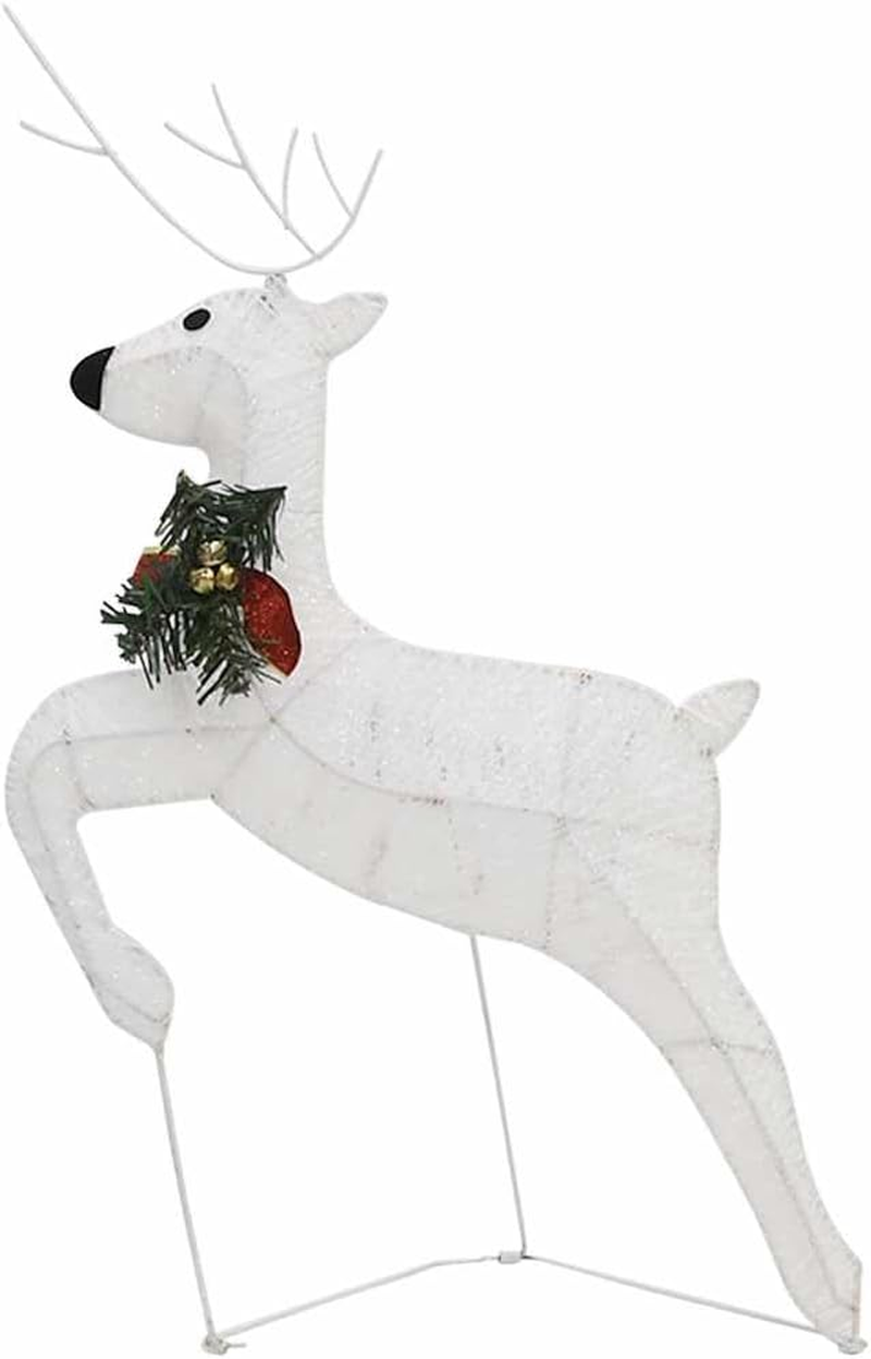 Reindeer & Sleigh Christmas Decoration 60 Leds Outdoor White Holiday Decor Lights image number 1