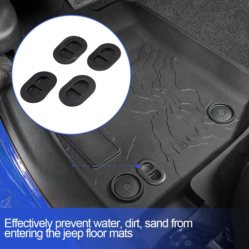 4PCS Floor Pan Drain Plugs, Floorboard Drain Holes Front Rear Floor Mats Rubber Plug for Jeep TJ Wrangler JK JKU JL 1997-2022,For Gladiator Rubicon JT 2020-2022 for All-Weather Mopar Slush Floor Mat image number 3