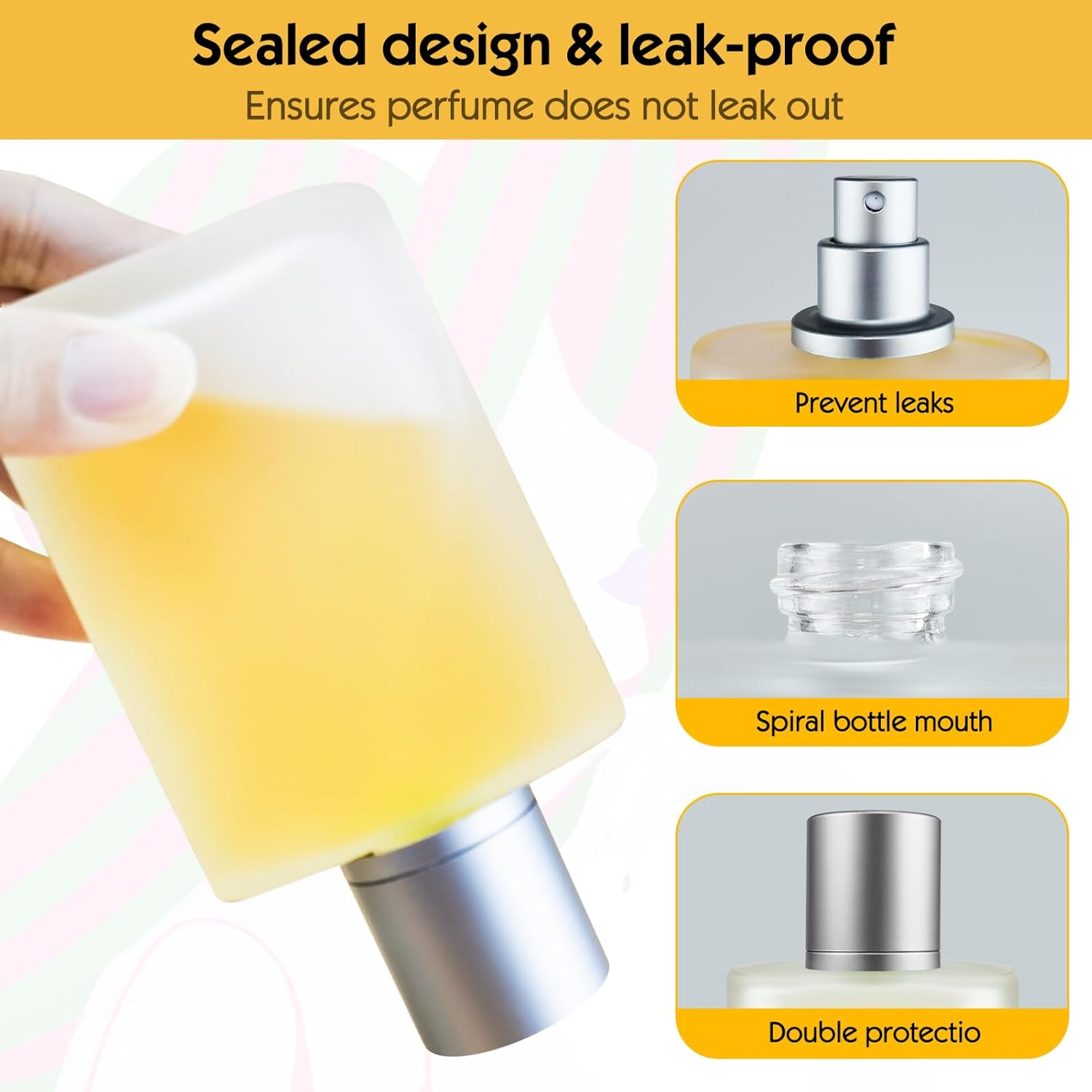 Bohoray 100 Ml Perfume Atomiser Refillable Perfume Bottle Empty Transparent Perfume Bottle Perfume Bottles Refillable with Atomiser Pump and Funnel for Women or Girls