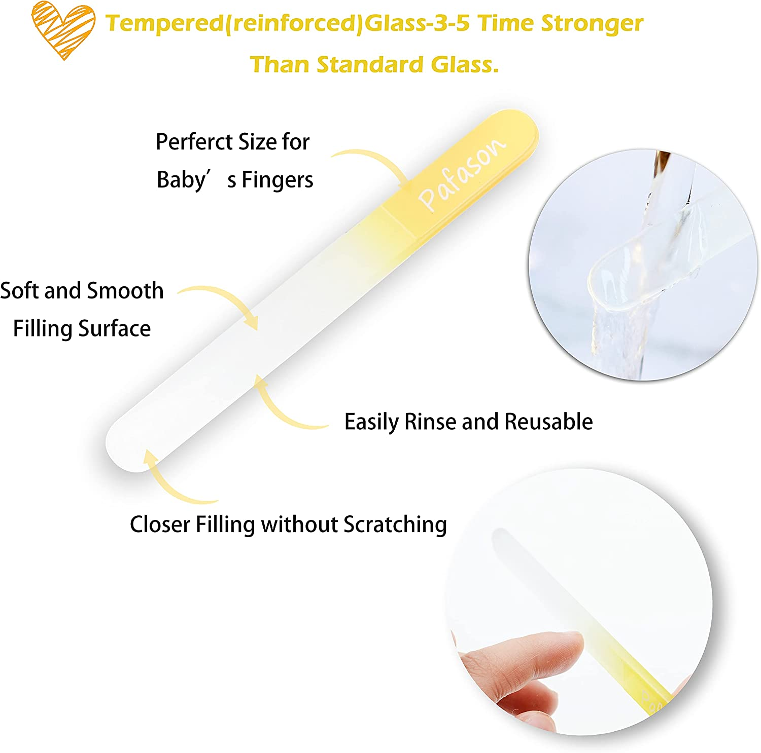 PAFASON Baby round Tip Safety Manicure Nail Scissors and Baby Glass Nail File Set, Stainless Steel, Czech Float Glass, Ideal for Infant, Newborns, Babies Toddlers image number 2