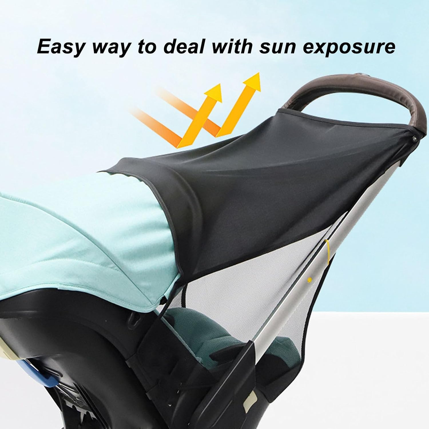 Stroller Sunshade, Sun Visor UV Protect for Baby Stroller UV Protection Newborn Extension Universal Fit Stroller Cover Baby Stroller Summer Accessories Universal Stroller for Baby image number 1