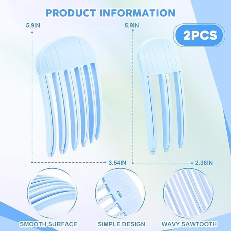 Hair Root Lifting Comb, 2Pcs Wind Shaping Styling Combs for Fluffy Bangs, Volumizing Hair Root Lifting Combs, Blue, Plastic, Unisex, Men, Women, Stylish, Versatile image number 2