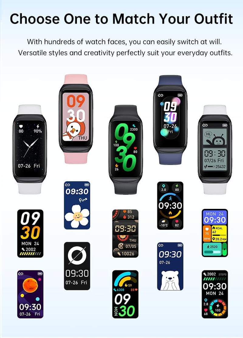 Fitness Tracker Watch with 1.47" TFT Screen, Heart Rate, Sleep Monitor, 100+ Sports Modes IP68 Waterproof Activity Tracker Step Counter Pedometer Compatible Android Ios (Pink) image number 3