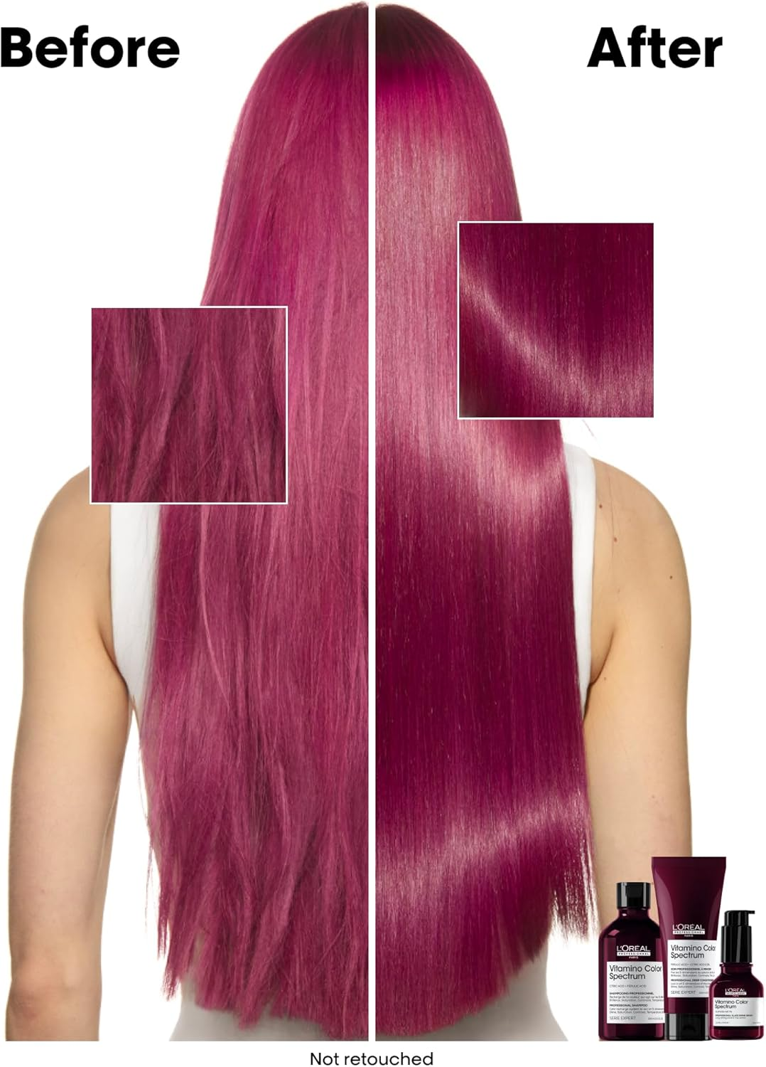 L&rsquo;Or&eacute;al Professionnel Vitamino Color Spectrum Glass Shine Serum for All Colored Hair & Vivid Colors, Coats Hair with Glass Shine | Longlasting Result up to 10 Washes | Anti-Frizz, Anti-Humidity, Anti-Color Fading, Professional Leave in Serum | 50Ml image number 2