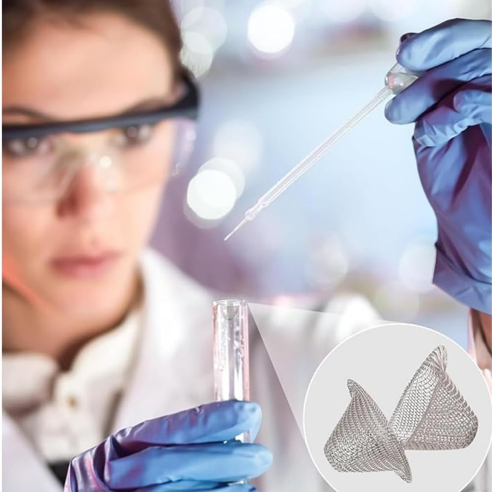 Jindizi 50 Pcs Pipe Screens, 0.7Inch Stainless Steel Pipe Screens Filter,Pipe Gauze, Metal Gauze Mesh, Tapered Design Pipe Filters, Pre-Cut Bowl Filter Screen, Reusable Bowl Mesh Gauzes image number 4