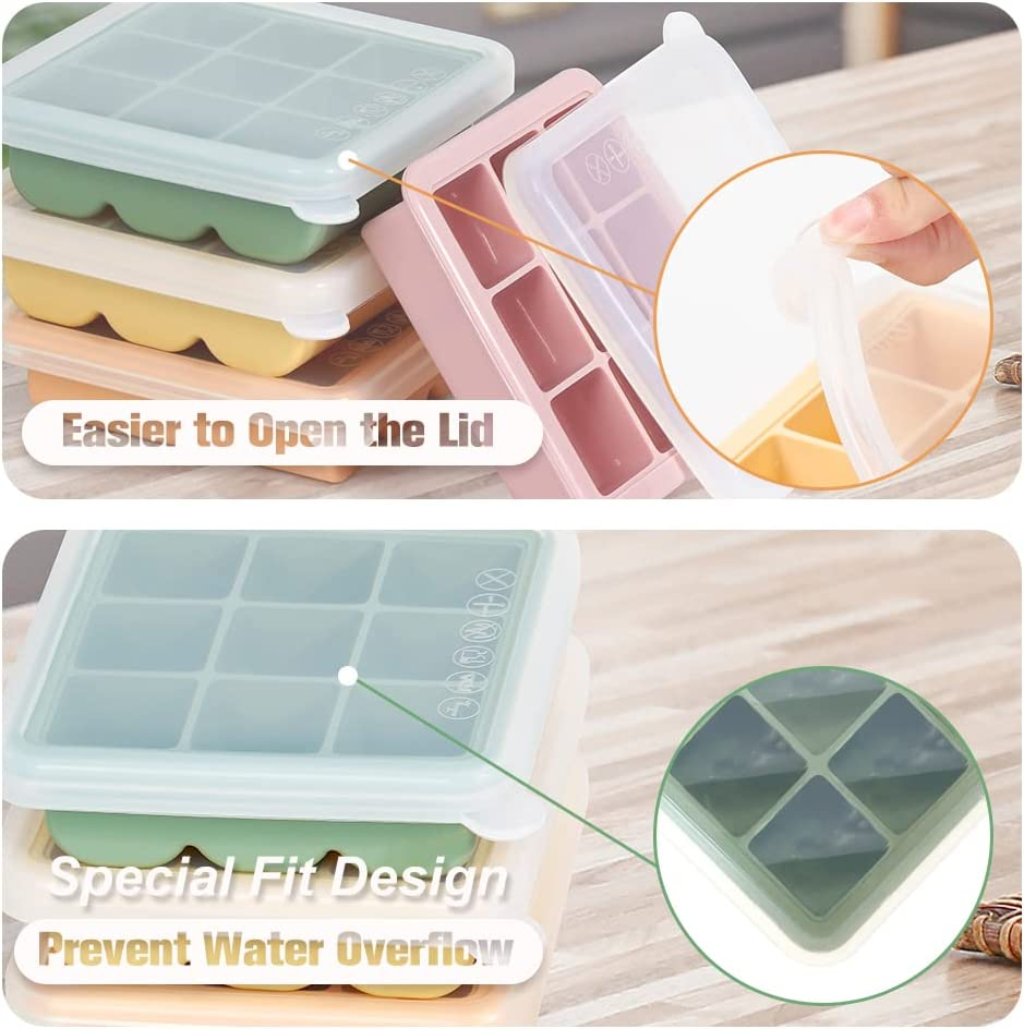 Haakaa Baby Food and Breast Milk Freezer Tray with Lid, 9 X 1.2Oz - Banana image number 6