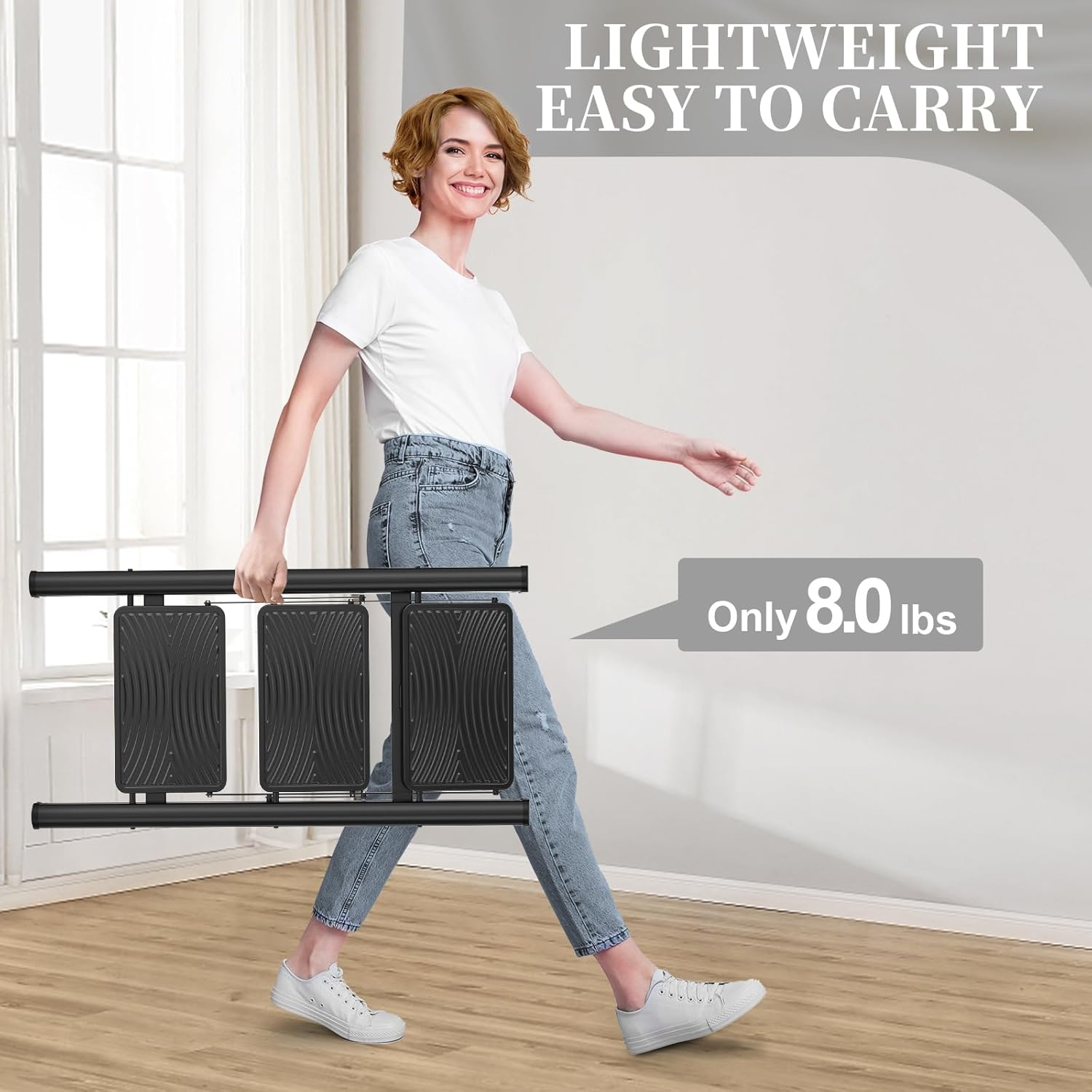 Hbtower Step Ladder 3 Step Folding, Small Step Stool for Adults, Closet Step Stool Lightweight Kitchen Ladder 3 Step Ladder with Anti-Slip Wide Pedals, Black image number 1