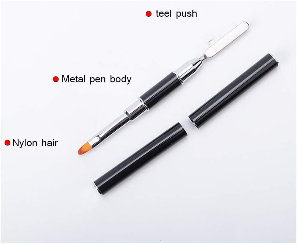 2 in 1 Dual Ended Nail Art Acrylic Flower Painting Pen Brush Remover Spatula Stick Manicure Tool 15Cm Zhengpingpai