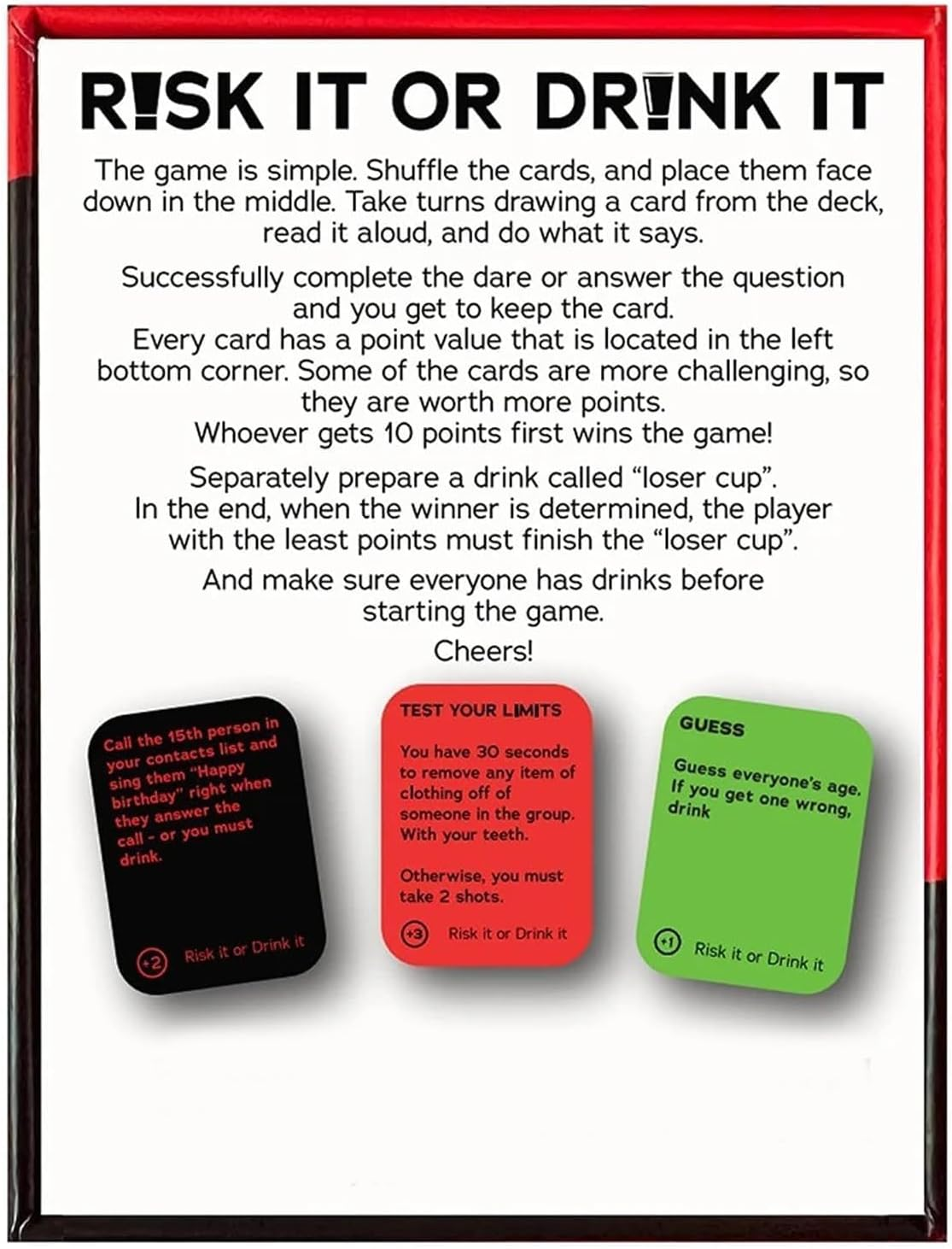 Drinking Games, Games for Adults | Risk It or Drink It | Fun Drinking Card Game Dares, Decisions, and Drinks Interactive Challenges Great for Games Nights, Parties, Hen & Stag Nights, Students & More image number 6