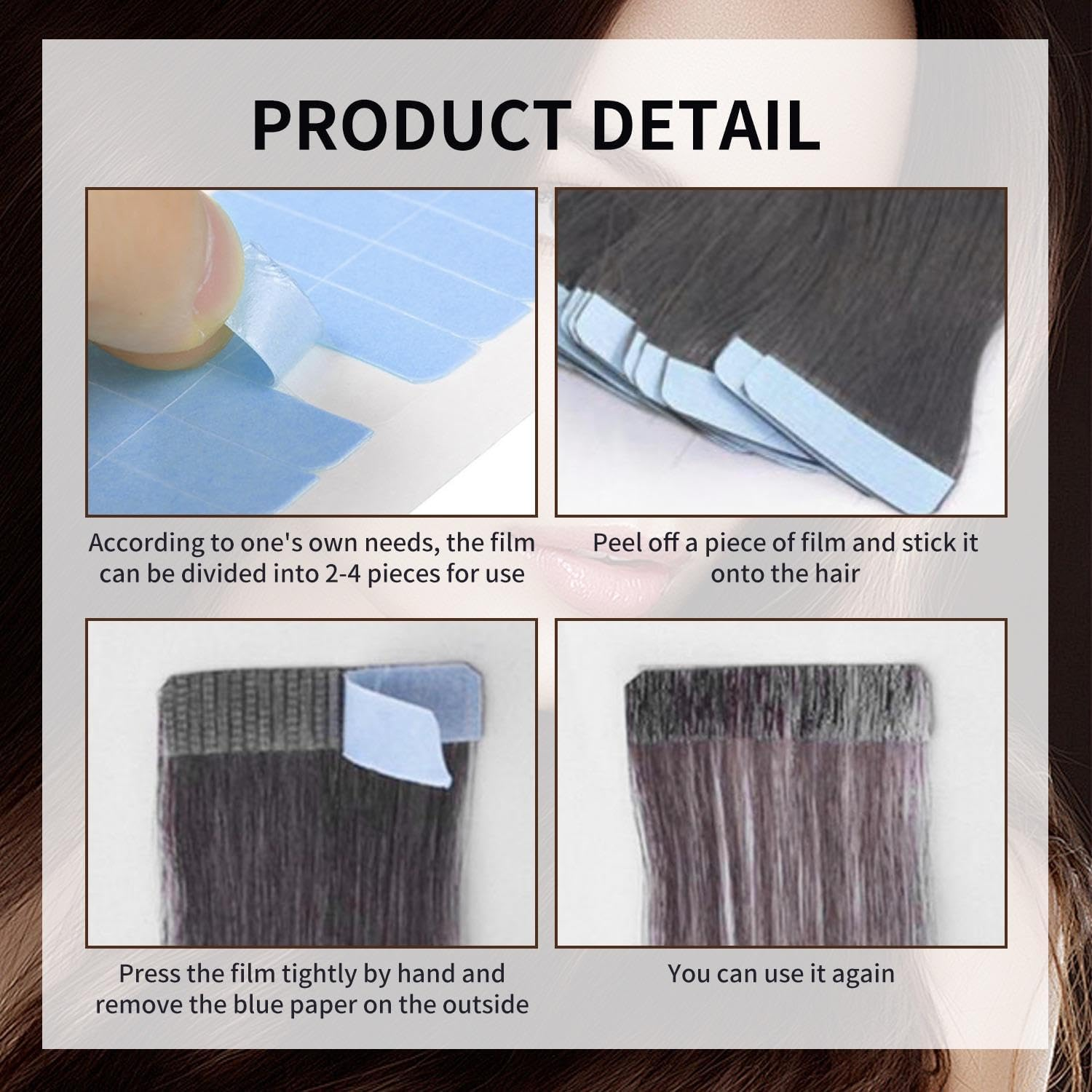 Pack of 240 Wig Band, 1 Piece Hair Comb, Wig Extension Tape, Invisible Extension Band, Replacement Band, Hair Extension Tape, Waterproof and Sweatproof Tape image number 1