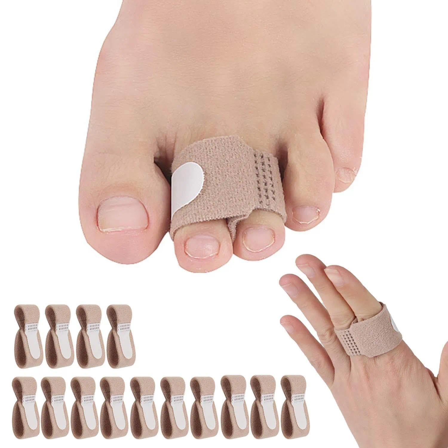Toe Separators and Protectors for Broken Toes, Adjustable Splint for Toe Alignment and Support, 14-Pack M Size - Damaill image number 1