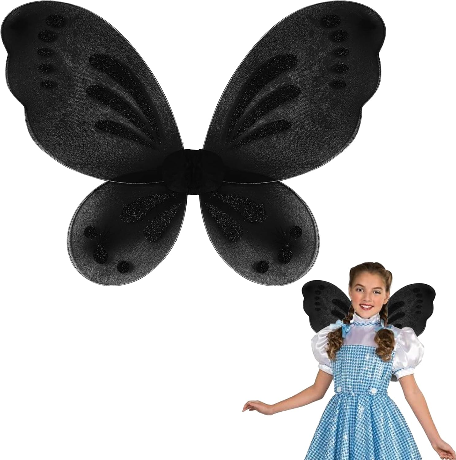 ZIRICHER Big Fairy Wings for Girls,Butterfly Fairy Wings Kids Costume Show Birthday Party Gift