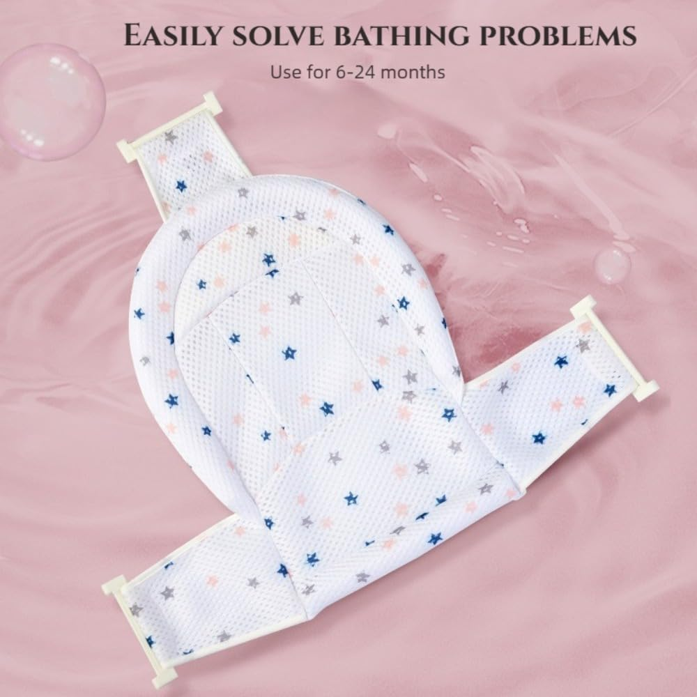 Baby Bath Mat Newborn Adjustable Bath Net Foldable Bath Protector(Bath Tub Not Included) image number 6