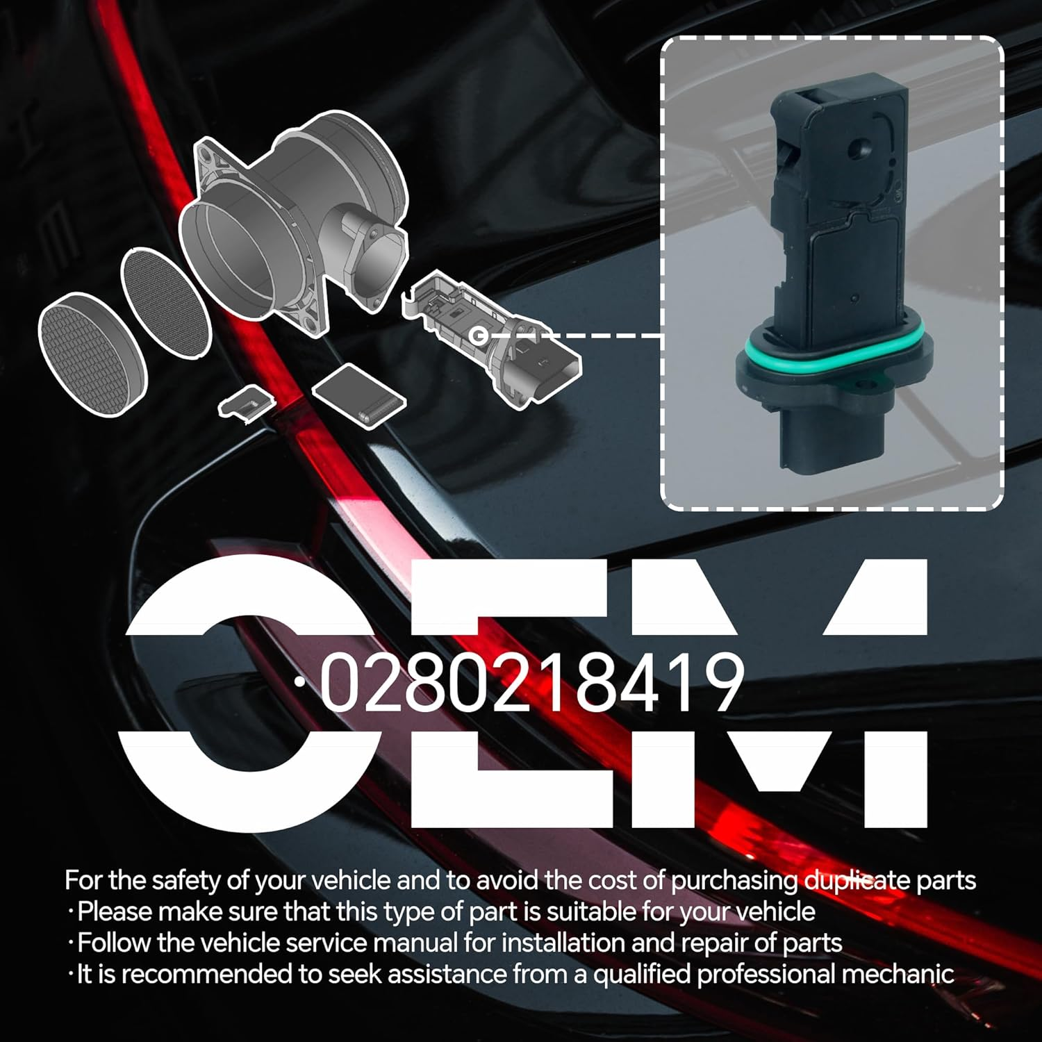 Advanex Mass Air Flow Sensor Meter MAF Compatible with Chevrolet Cruze 1.4L 1.6L 1.8L Sonic 1.4L 1.8L Trax 1.4L Cruze Limited 1.4L 1.8L & Buick Encore 1.4L Verano 2.0L 2.4L Replace OE 0280218419 Only image number 3