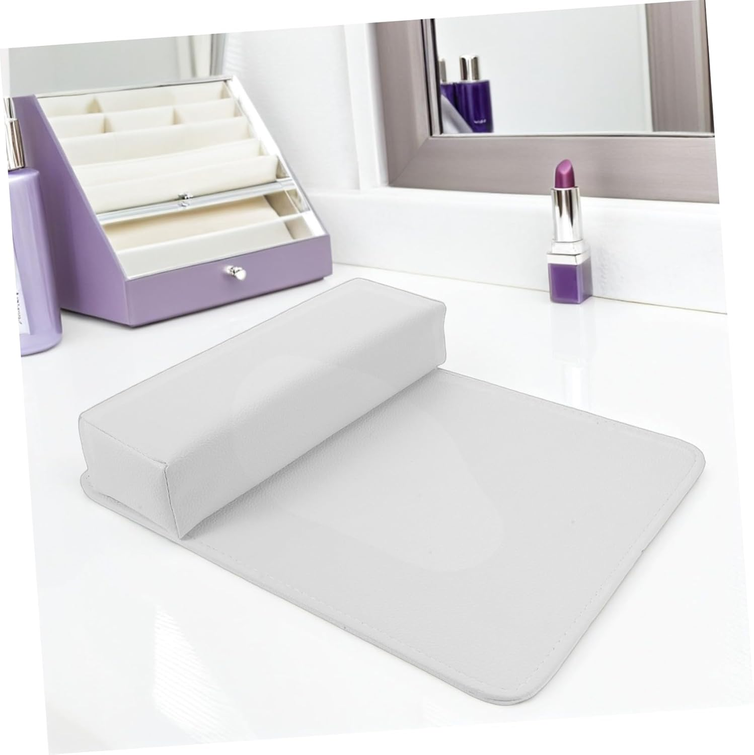 GANAZONO Complete Nail Art with Fake Leather Hand Pillow and Table Mat Nonslip Manicure Armrest Cushion for Salon and Home Use Thick PU Leather Nail Rest Holder image number 2