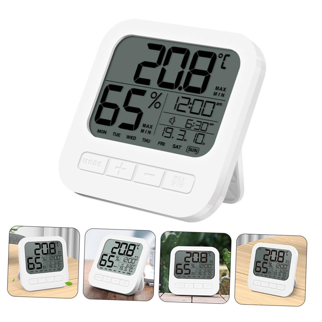 High Accuracy Indoor Thermometer Hygrometer with LCD Display Temperature Humidity Monitor for Nursery and Home Celsius Fahrenheit Alarm and Snooze Functions Wall-Mountable And image number 4