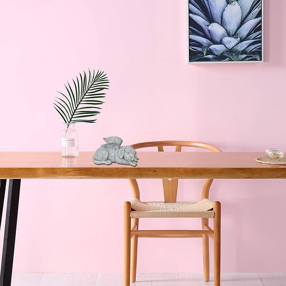 YILUXIANGYANG Dog Angel Wings Ornament Dog Angel Statue Mini Animal Statu for Garden Tombstones or Lawn Decoration image number 3