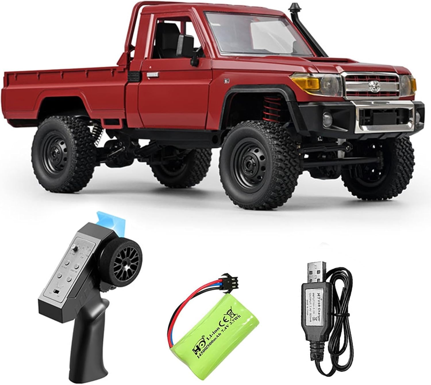 RC Rock Crawler RC Truck, 4X4 LC79 Off-Road Remote Control Car,1/12 Scale with 2.4Ghz,280 Brushed Motor,Proportional Throttle Steering,Rtr All-Terrain Hobby Toy for Adults (Red 1Battery)