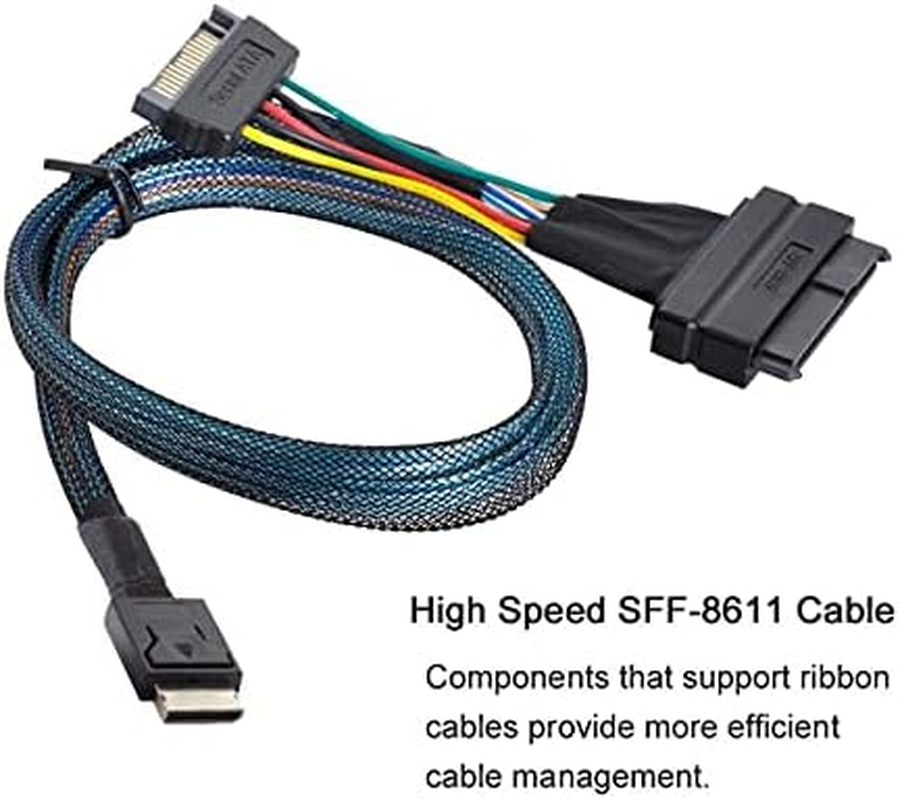 Cablecc Oculink SFF-8611 to U.2 U.3 SFF-8639 NVME Pcie Pci-Express SSD Cable for Mainboard SSD image number 6
