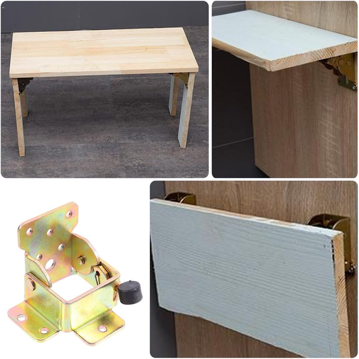TOVINANNA Folding Table Leg Hinge Bracket 90-Degree Self-Locking Hardware with Spring-Loaded Support for Furniture Legs, 2Pcs Set Suitable for Dining and Coffee Tables image number 3