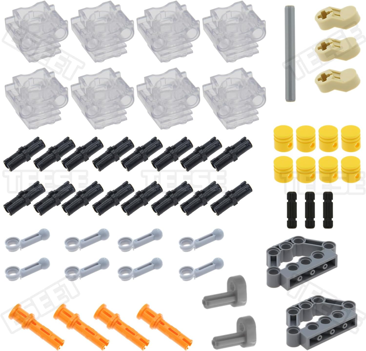 TEESE 55Pcs Crankshaft-Engine-Accessories-Kit with Connecting-Rod-Cylinder- Head, Compatible with Technic-Parts, for Stem-Moc-Ev3-Project-Bulk-Blocks(Random Color) image number 1