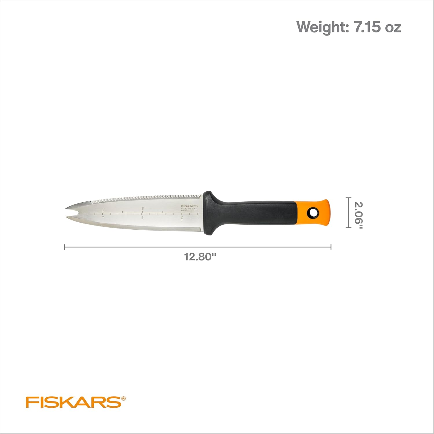 Fiskars Hori Hori Garden Knife with Sheath, Multi-Purpose Heavy Duty Gardening Hand Tool for Weeding, Planting, Digging with Hanging Hole image number 4