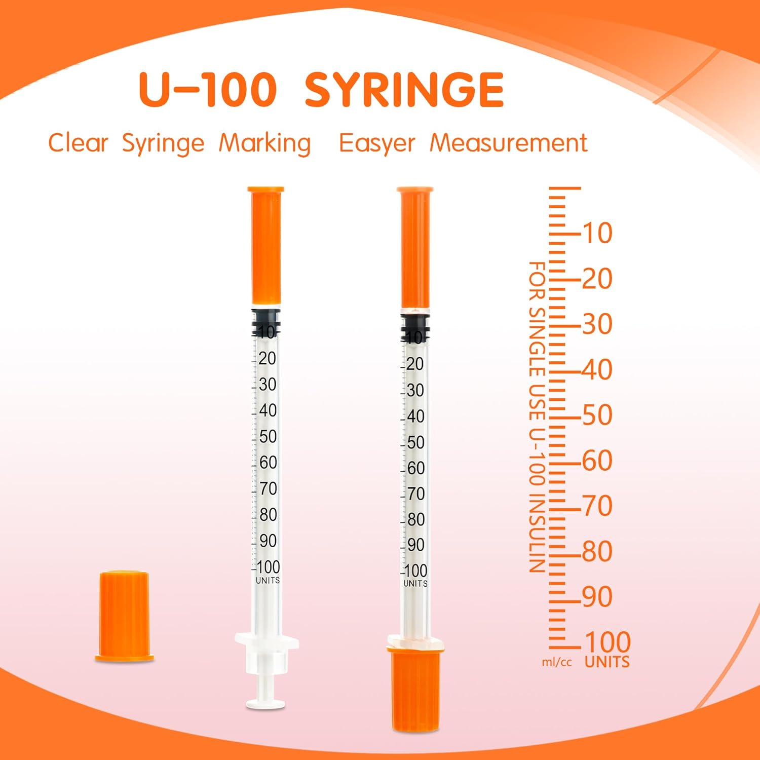 20 Pack 1Ml Syringes with 29Gx8Mm Plastic Multiple Uses Measuring Tools, Individually Wrapped