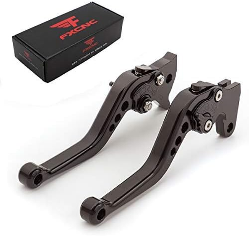 FXCNC Racing CNC Aluminum Short Adjustable Brake Clutch Levers for YAMAHA Warrior Raptor 350 YFM350 2002-2004,Raptor YFM660 01-05,TTR125L/LE/LW 00-16,Banshee 350 02-06,XT660/R/X 04-13