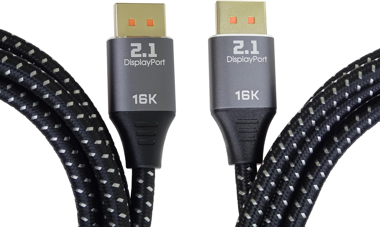Premiumcord 16K Displayport 2.1 Cable M/M, Displayport to Displayport, 80Gbps, Video 16K@60Hz, 10K@60Hz, 8K@165Hz 2160P, HDCP 2.2, Gold-Plated Connectors, Textile Cable Braid, Length 1.5 M image number 1