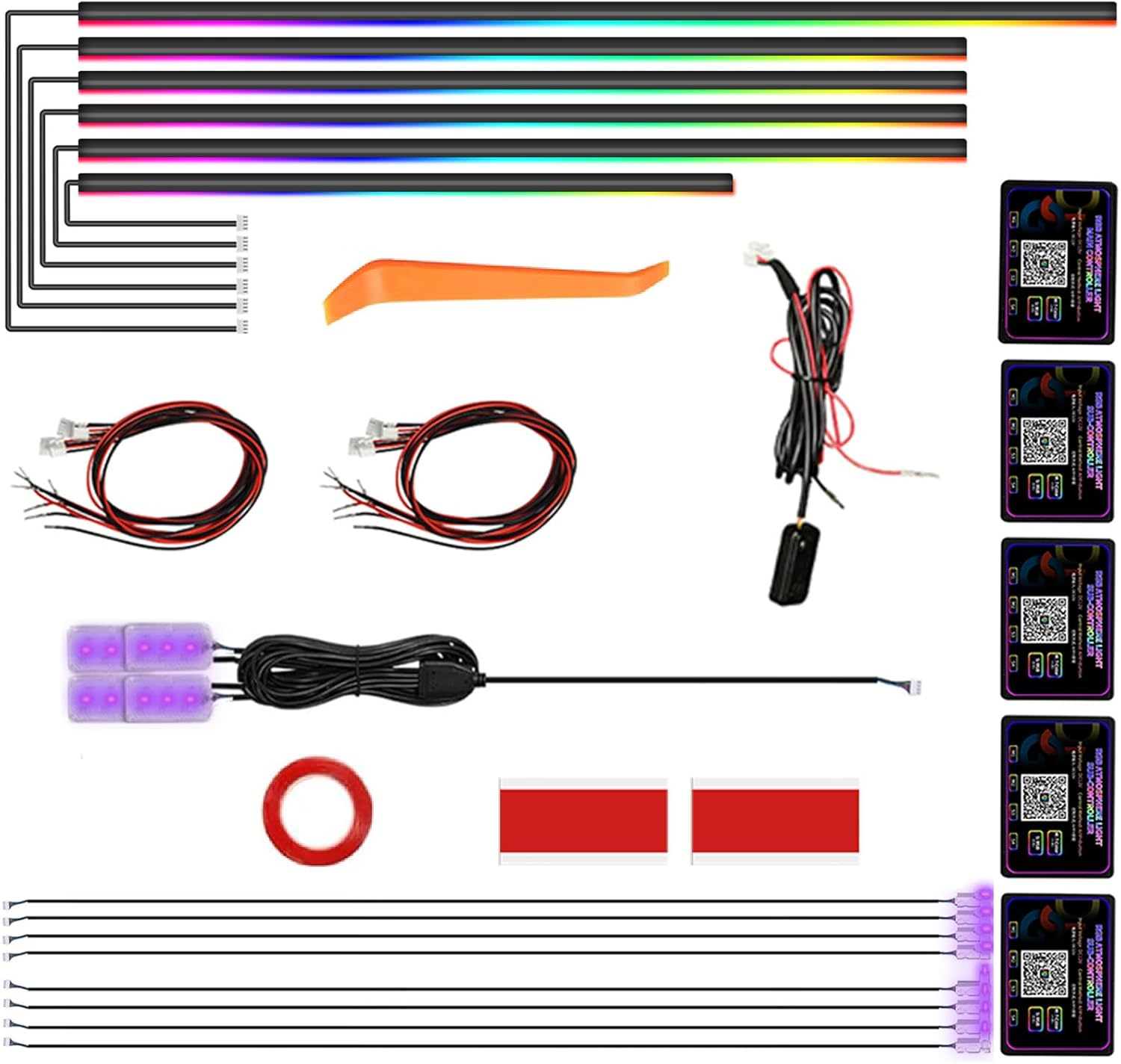 Cooloops Interior Car LED Strip Light,Rgb 18 in 1 Ambient Lighting Kits with APP Controlled Music Sync,Adjustable Brightness Neon Lighting for Cars, Jeep,Suv Decor image number 5