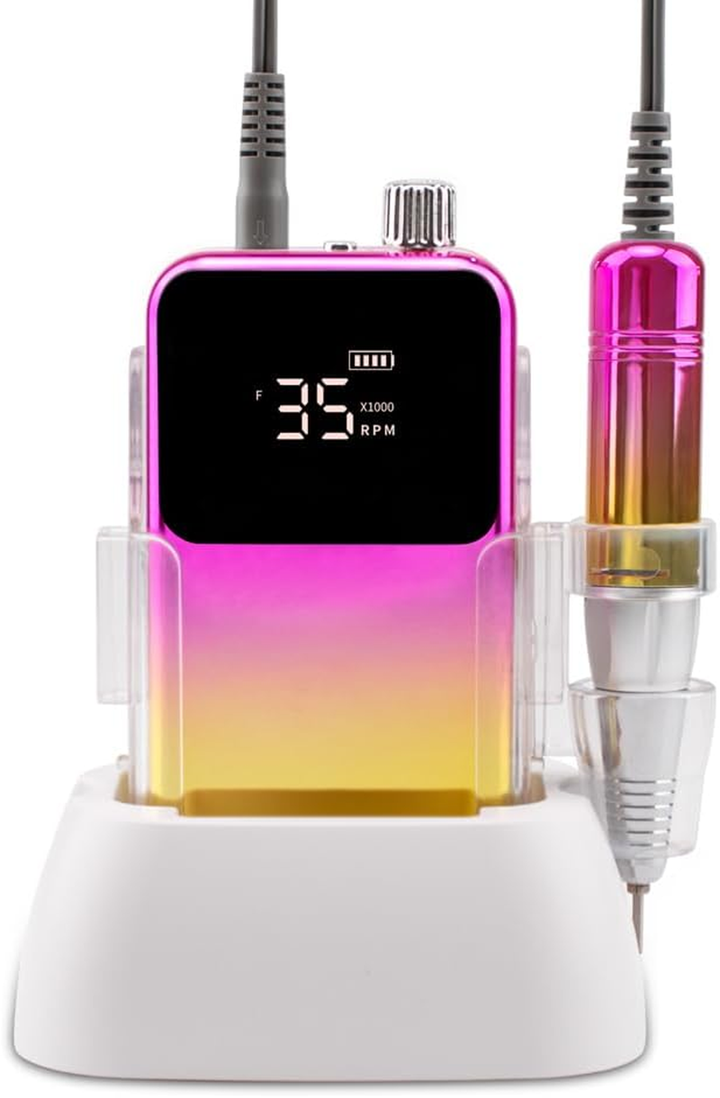 KIARA SKY Nail Drill-Portable Professional Drill-Electric File-Polishing, Removal-For Salon Home (Premium Brushless Motors, White)