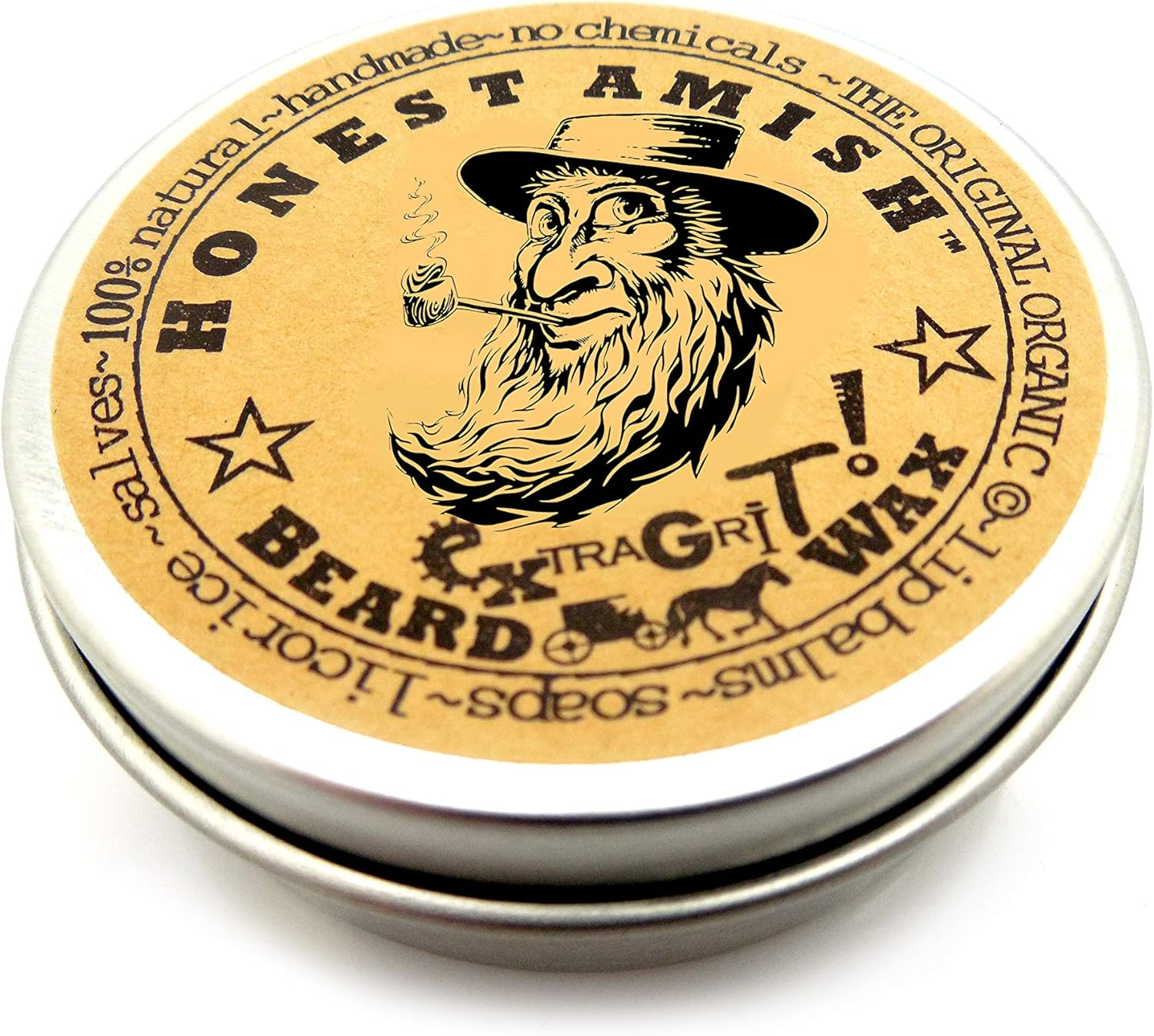 Honest Amish Extra Grit Beard Wax - All Natural and Organic - Hair Paste and Hair Control Wax image number 1