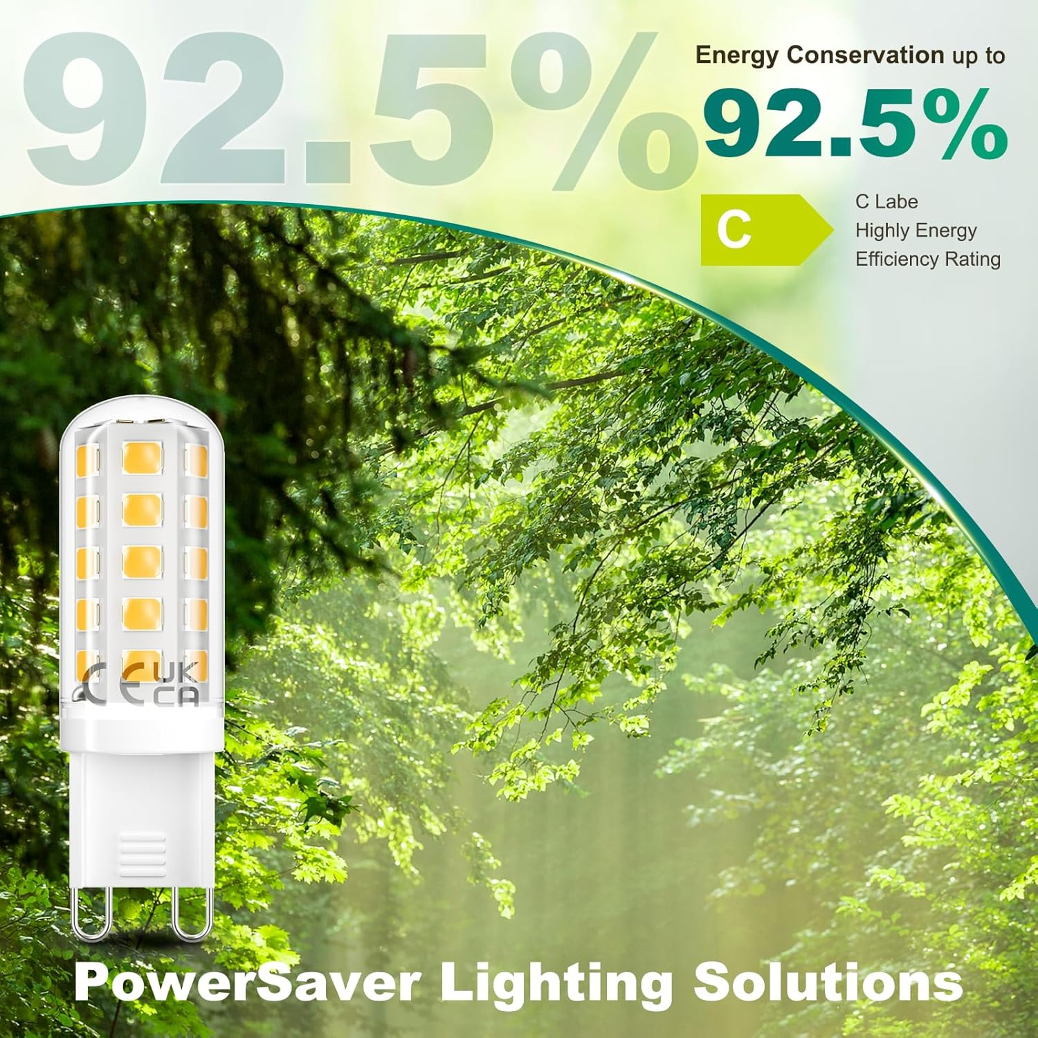 Dicuno G9 LED Bulb 3W, Warm White 2700K, Equivalent to 40W Halogen, 480LM, Non-Dimmable, Energy-Saving G9 LED Light Bulbs for Chandelier, Ceiling Lights, Pack of 6 image number 2