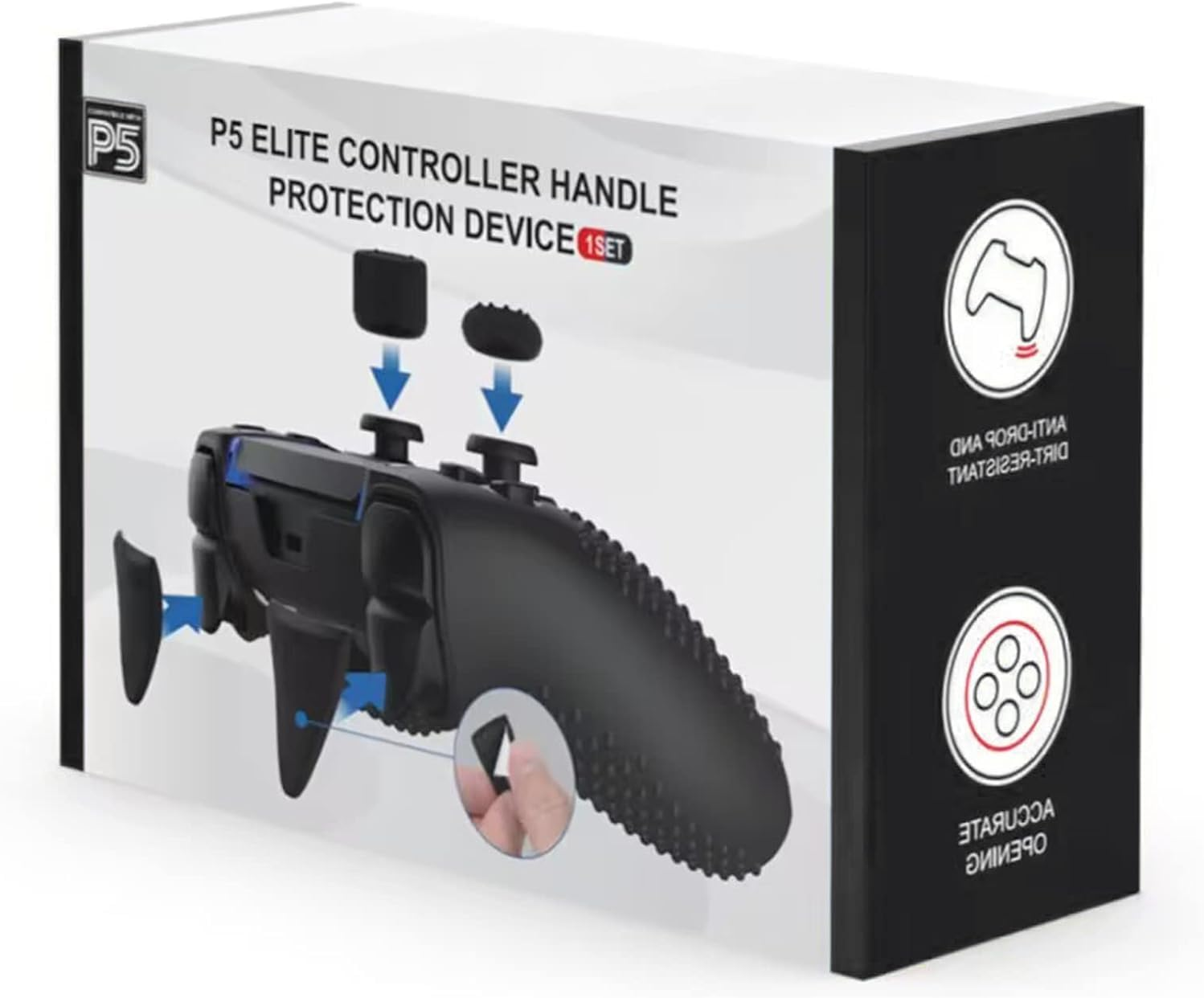 PS5 Edge Controller Cover, Protective Case for Playstation 5 Edge with 4PCS Thumb Grip Caps & L2 R2 Trigger Extender Compatible with Dualsense Controller image number 1