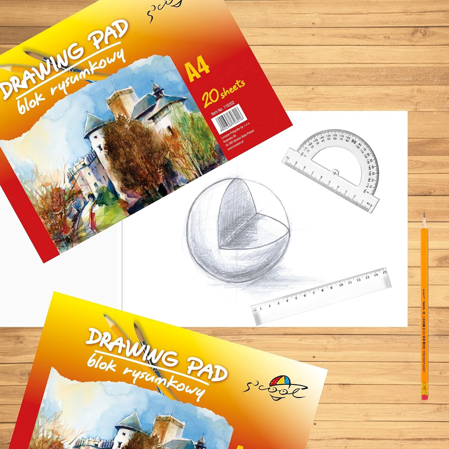 S'COOL Drawing Pad A4 (20 Sheets, 90 G/M&sup2;) - Drawing Paper for Sketching, Painting & Crafts - Drawing Paper for Children, Students & Beginners image number 1