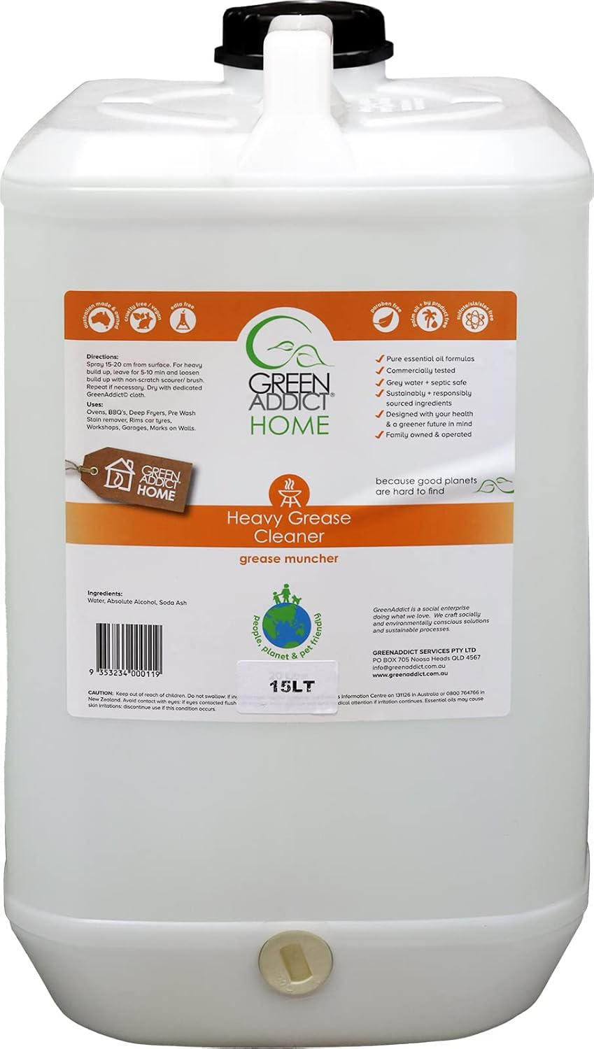 Green Addict Grease Muncher Natural Oven and Grill Degreaser Cleaner 15 Litre, White