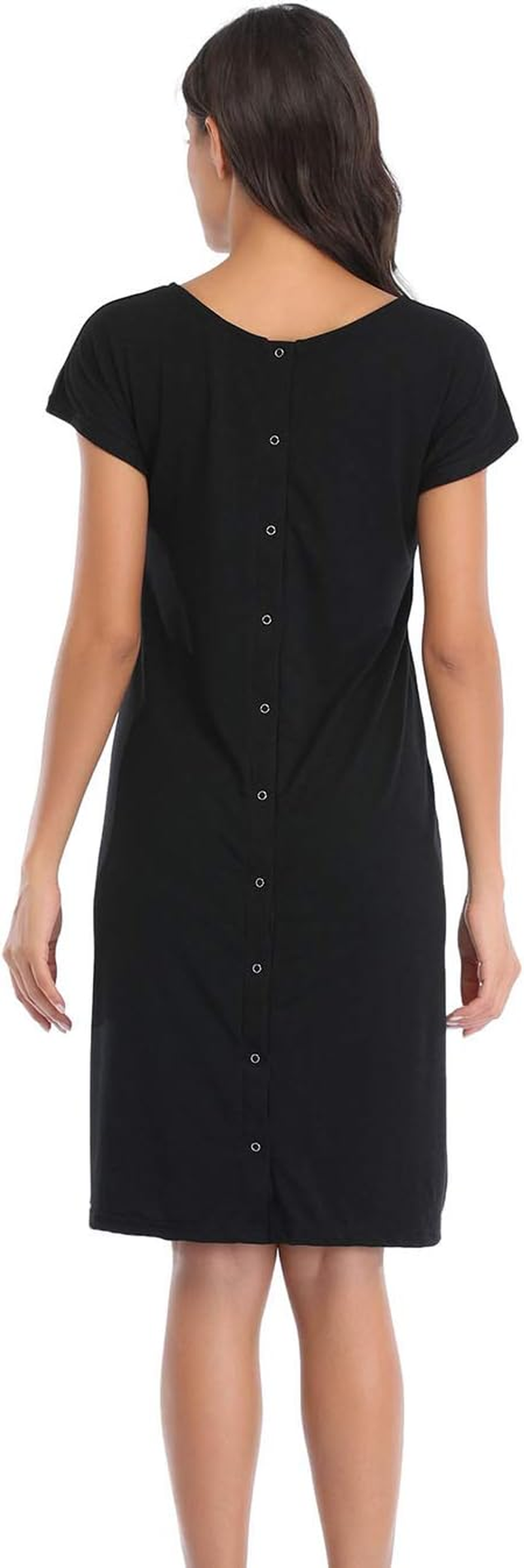 Soanhoo Women'S Maternity 3 in 1 Delivery Labor Nursing Nightgown Hospital Gown Sleepwear for Breastfeeding image number 2