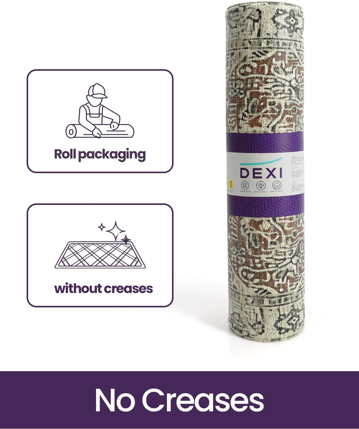 DEXI Kitchen Floor Mats anti Fatigue, Cushioned Waterproof Runner Rug Boho Floral, 23X59 Extra Wide Standing Padded Non Slip for Farmhouse, Cream and Red image number 5